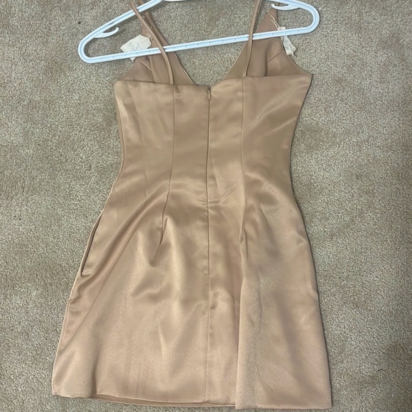 Fashion Nova Satin Cream Dress - Picture 3 of 3